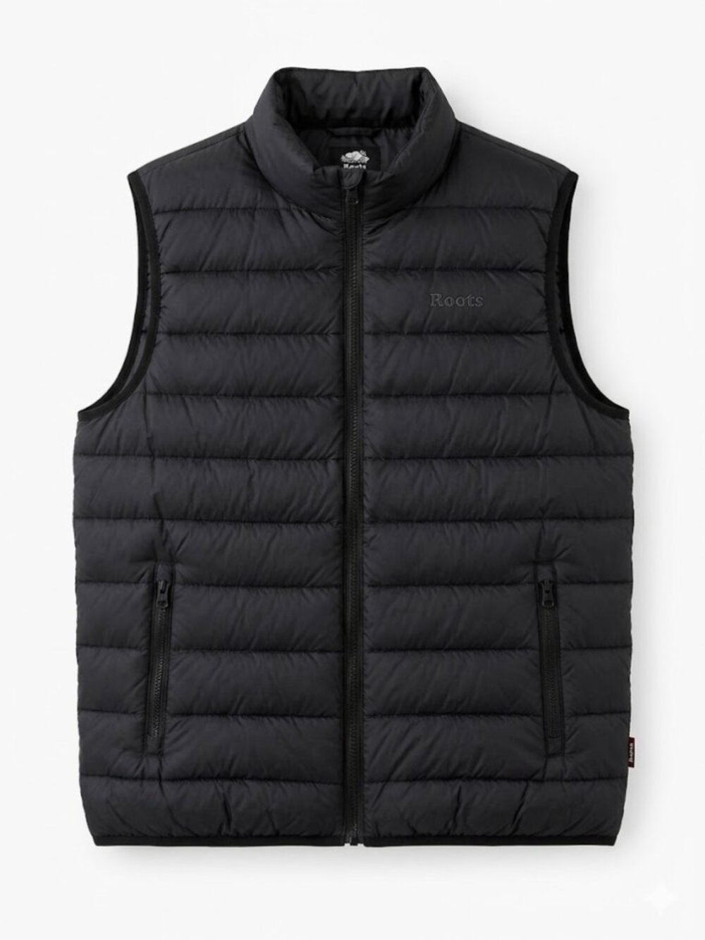 Roots down puffer down vest size Large dark blue